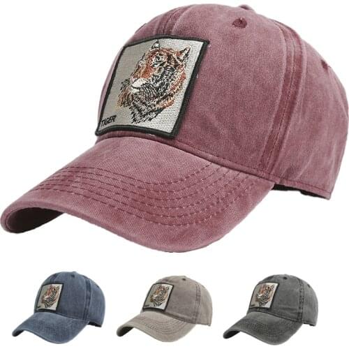 Men Animal Embroidered Tiger Baseball Caps Hip-Hop Trucker Unisex Spring/Autumn Outdoor Sport Sun Hat Women Snapback Adjust Hat