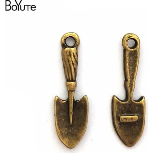 BoYuTe (100 Pieces/Lot) 23*7MM Wholesale Vintage Charms Shovel Antique Bronze Plated Diy Zinc Alloy Metal Jewelry Making
