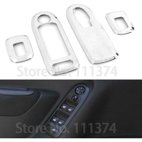 Window Lift Control Panel Cover For Peugeot 301 2013 2014 2015 2016 2017 2018 ABS Chrome Decor Cover Trim Decoration Accessories