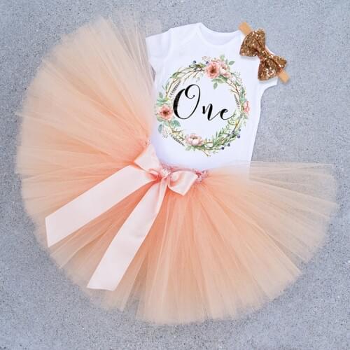 Its My First Girl Baby Birthday Dress Cake Smash Outfit Gold Dress for Baby Baptism Christening Gown Newborn 1 Year Tutu dress