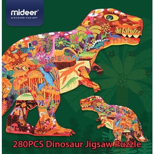 Mideer 280pcs Jigsaw Puzzle Childrens Intelligence Dinosaur Puzzle Early Education Toys 3-4-5-6 Years Old Jigsaw-Puzzles Toys