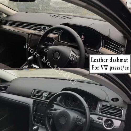 For Volkswagen Passat CC B5 B6 B7 B8 1998 2006 2017 Leather Dashmat Dashboard Cover Car Pad Dash Mat SunShade Carpet Custom RHD