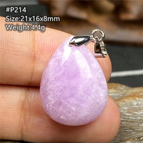 Top Natural Purple Kunzite Beads Pendant Jewelry For Women Man Crystal 21x16x8mm Beads Love Healing Gift Silver Gemstone AAAAA