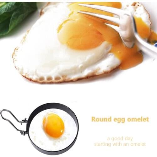 Stainless Steel Metal Egg Frying Rings Omelette Model Pancake Rings Perfect Circle Round Fried/Poach Mould + Handle Cooking Tool