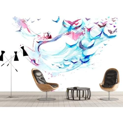 MilofiModern art minimalist abstract hand-painted artistic conception of dancing beauty
