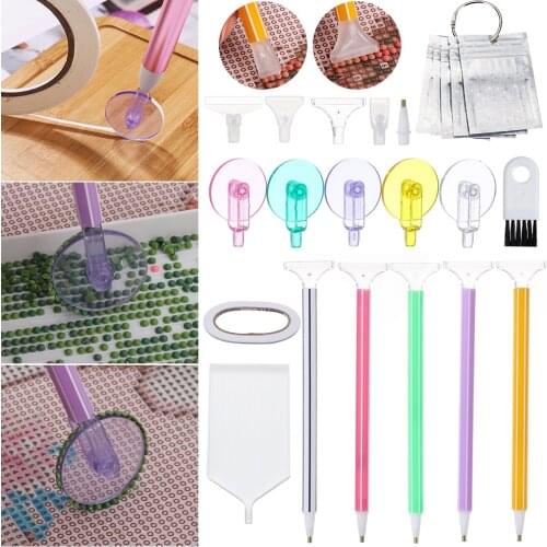 New 5D Diamond Painting Tool Kits Replacement Point Drill Pens Tip Heads DIY Accessory Quick Tool with Storage Bag Crafts Supply