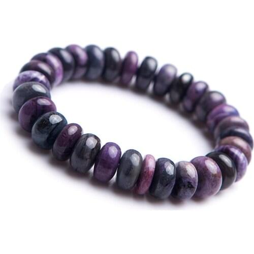 Genuine Natural Purple Sugilite Bracelets Women Female Stretch Healing Crystal Gems Abacus Bead Fitness Bracelet AAAAAA