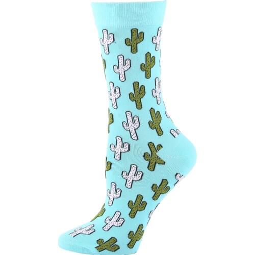 2019 new Crew Socks Cylindrical Cacti Cactus Desert Bush Vegetable Prickly Plant Spiny Forest Green Fresh Succulent Cactuses