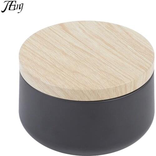 Candle Jars Candle Box Tinplate Can Wood Grain Lids Cosmetic Pot Containers Tins Empty Storage Box Gift Storage Box Organize