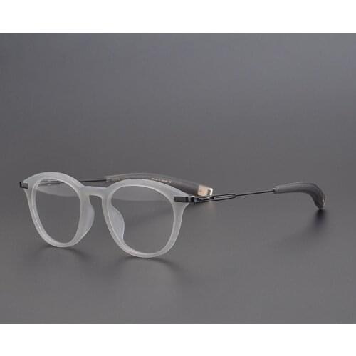 Brand Designer Men Glasses Frame Original Quality Titanium Acetate Retro Round Eyeglasses Women Myopia Spectacle DLX402