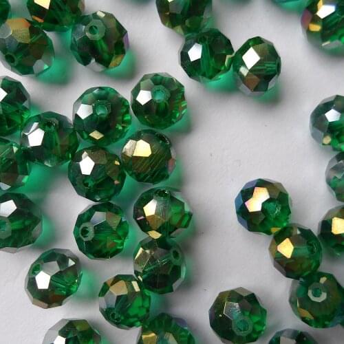 Jewelry factory wholesale 10MM Malachite green crystal Flat beads Plated AB color,good quality Flat Malachite green 10MM crystal