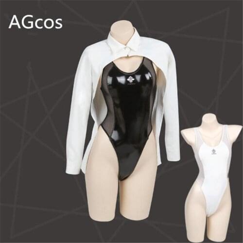 AGCOS Original Design Sexy Mesh Fabric Swimwear Suits Woman Junmpsuits Lingeries Japanese Bikini Cosplay Costume