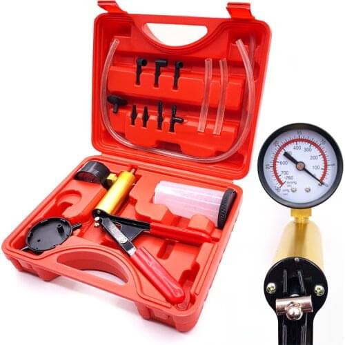Hand Held DIY Brake Fluid Bleeder Tools Vacuum Pistol Pump Tester Kit Aluminum Pump Body Pressure Vacuum Gauge