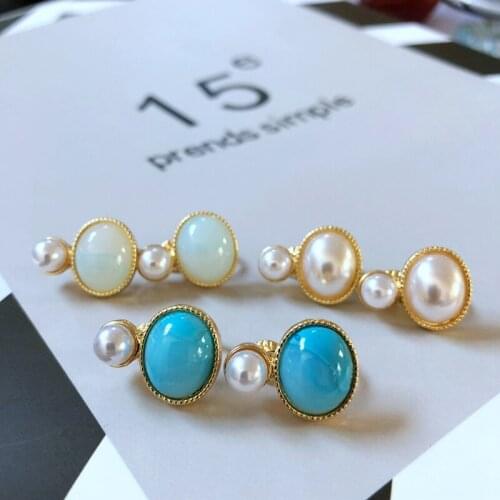 Earring Marbled Pattern Cute For Girls Ladies