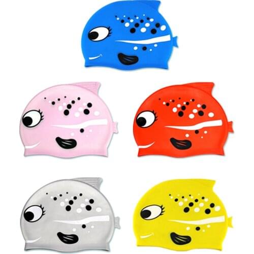 Swimming Cap Elastic Kids Cartoon Animal Protect Ears Long Hair Sports Swim Pool Hat Boys Girls Swim Pool Hat 2021 New