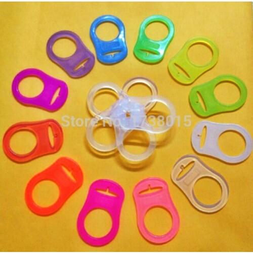 50pcs clear color food grade BPA Free silicone pacifier dummy mam ring adapter ring for NUK Holder
