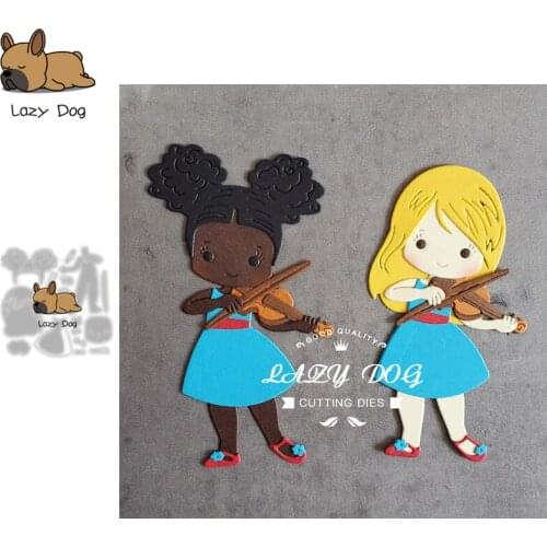 Violin Female Metal Cutting Dies Scrapbooking Stencil DIY Mold Knife Craft Embossing Die Cuts Card Making New Dies For 2021