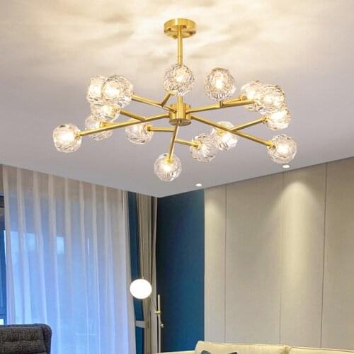 Postmodern light luxury chandelier living room lamp simple crystal lighting restaurant bedroom nordic lamp molecular lamp