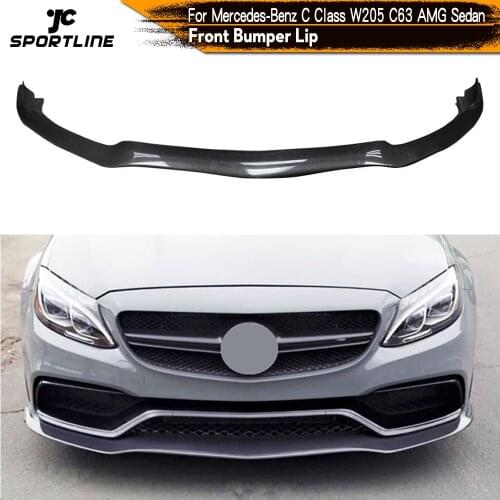 Carbon Fiber Front Bumper Lip Spoiler Splitters for Mercedes-Benz W205 C Class C63 AMG 4 Door 2015 - 2018