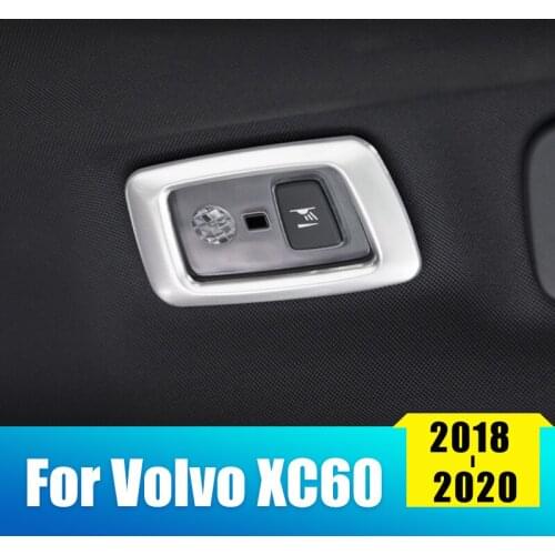Stainless Steel Car Rear Roof Reading Light Lamp Decoration Trim Frame Cover Interior For Volvo XC60 2018 2019 2020 Accessories