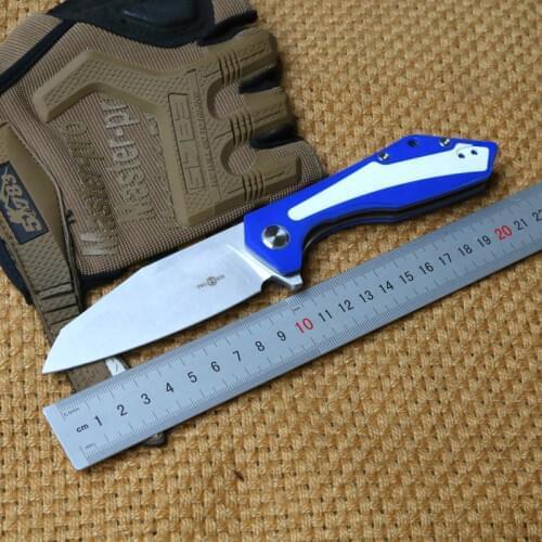 Real 14C28N blade TS66 Flipper ball brearing tactics folding knife titanium camping hunting Pocket knives outdoor gear Surviv