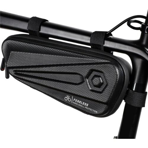 Bicycle Bag Hard Case Waterproof Front Frame Bag MTB Pannier Large-capacity Mesh Pockets safe and tidy 3 Installation Straps