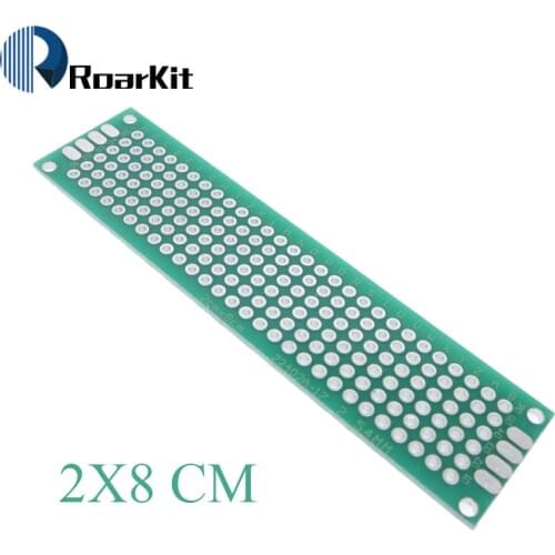 1pcs 2x8 cm PROTOTYPE PCB 2*8cm panel double coating/tinning PCB Universal Board double Sided PCB 2.54MM board