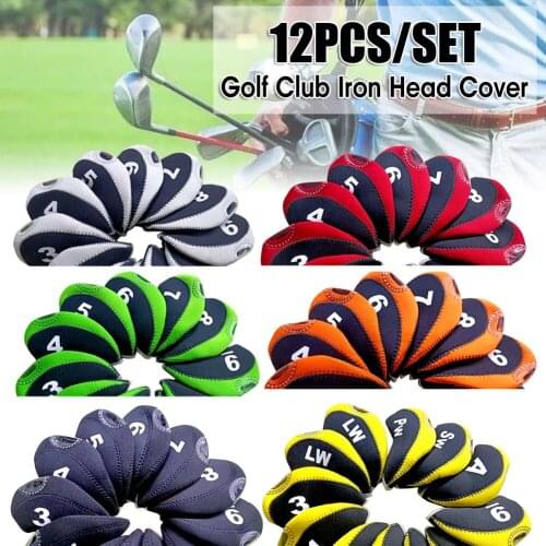 12pcs Universal Golf Irons Headcovers Covers Neoprene Golf Accessoires Outdoor Sport Clubs Protector Set