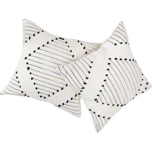 Outdoor Pillow Outdoor Bohemian Diamond Throw Pillow Covers Boho Square Pillowcases For Sofa Bedroom 2 Pieces