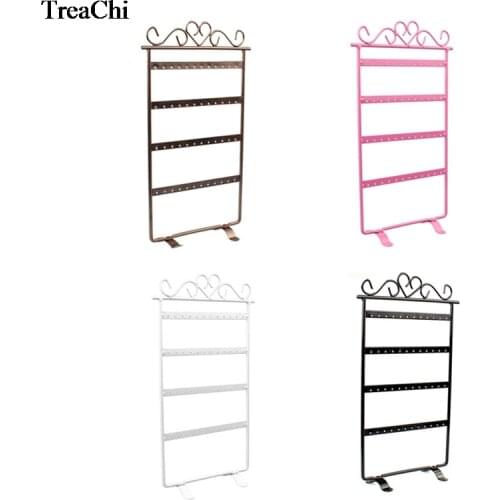48 Holes Metal Earrings Organizer Stand Frame Holder Iron Painted 4 Layer Jewelry Earring Showcase Wall 4 Colours Available