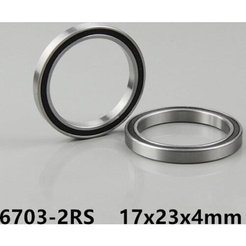 50pcs/lot 6703-2RS 17*23*4 rubber sealed thin wall deep groove ball bearings 6703RS 6703 17x23x4 mm