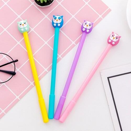 8 Pcs Creative Cute Owl Baby Gel Pen Black Ball Pen Signature Pen Gel Pen Wholesale