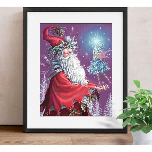 Diamond Mosaic Santa Claus Christmas Needlework Gift Full Square Resin Rhinestone Pasted Diamond Painting Home Decor