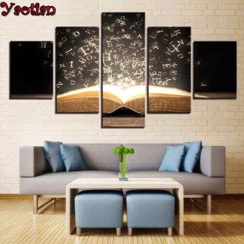 Diamond embroidery 5 Pieces Magic Letters Book 3d rhinestone painting diamond painting round square diamond cross stitch,5D Art