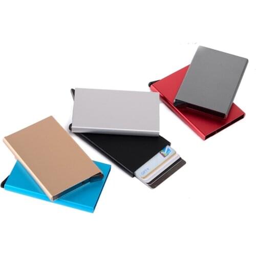 Business Aluminum Alloy Automatic Pop-up Metal Card Case RFID Anti-magnetic Business Credit Card Package Bank Card holder