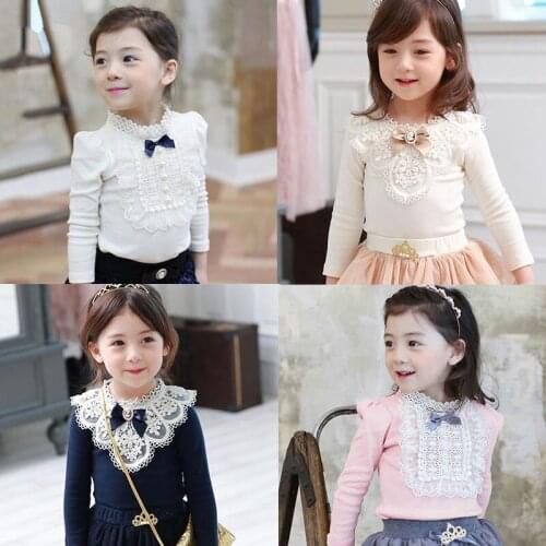 Girls Blouses Children Tops Autumn Girl Blouse Kids Spring Clothes Girls Shirt Long Sleeve 90~140 party ceremony princess