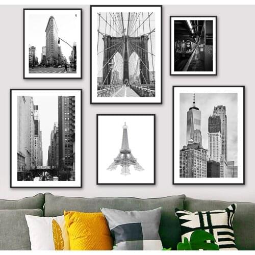 Brooklyn Bridge City Street Subway Building Art Canvas Painting Nordic Posters And Prints Wall Pictures For Living Room Decor