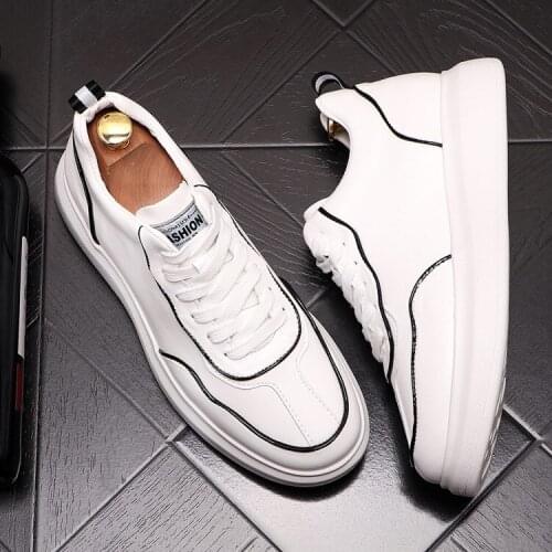 ERRFC New Arrival Classic Mens White Casual Comfort Shoes Fashion Forward Flat Platform Man Leisure Shoes For Younger Size 38-43