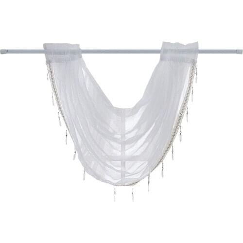 Finished Waterfall Curtain White Mesh Curtains Silver Screen Finished Curtain Window Polyester Jacquard