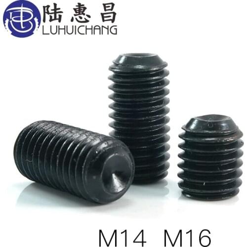 LUHUICHANG M14 M16 12.9 Alloy Steel Metric Thread Cup Point Grub Screws Inner Hexagon Socket Set Grub Machine Screw Bolts
