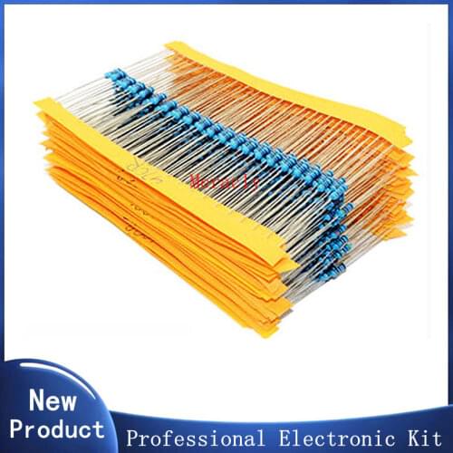 200PCS 1/4W Metal film resistor 10R ~ 1M 100R 220R 330R 1K 2.2K 3.3K 4.7K 10K 20K 47K 100K 100 220 330 680 2K2 3K3 4K7 ohm