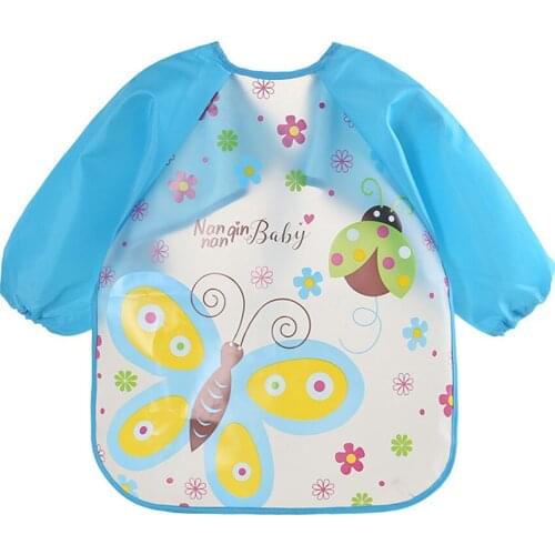 Baby Boy Bibs Waterproof Kids Cartoon Eva Long Sleeve Letter Waterproof Lunch Feeding Cloth Art Apron Children Bib Smock Игрушки