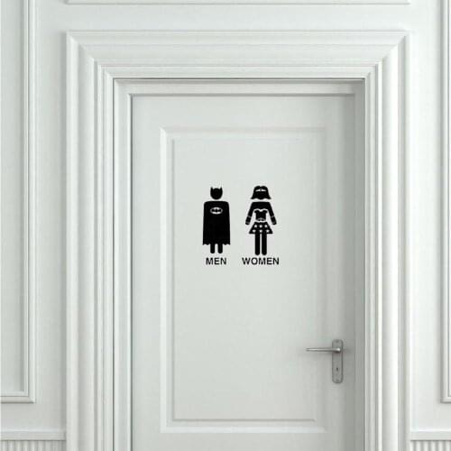 Makeyes Toilet Stickers Door Decoration Home Bathroom Wall Decor Vinyl Design Removable Wall Decals Toilet Doors Stickers Q242