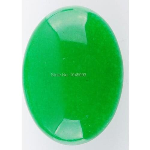 Natural Green Jades Gem Stone Oval Cabochon CAB No Hole Jewelry 30x40x8MM 1PCS QU3151