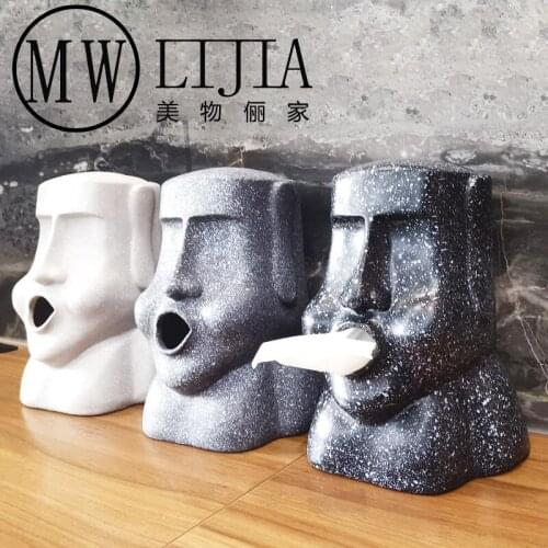 Nordic Creative Tissue Boxes Simple Vintage Resin Organizer Living Room Tissue Boxes Boite A Rangement Home Garden DB60ZJ