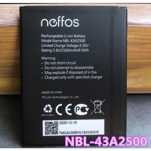 New 3.8V 2500mAh NBL-43A2500 Battery for Neffos NBL-43A2500