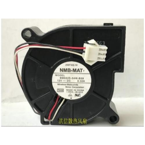 Original NMB 6025 BM6025-04W-B59 DC12V 0.32A three line turbofan blower fan
