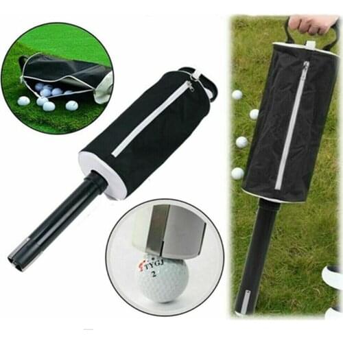 Golf Ball Pick Up Tool Portable Golf Ball Retriever Bag Golf Ball Pick Up Shag Bag With Removable Plastic Tube Golf Accessories