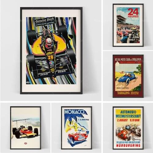 Monaco Circuit F1 Poster-Painting on Canvas of Cuadros Home Decor in Living Room
