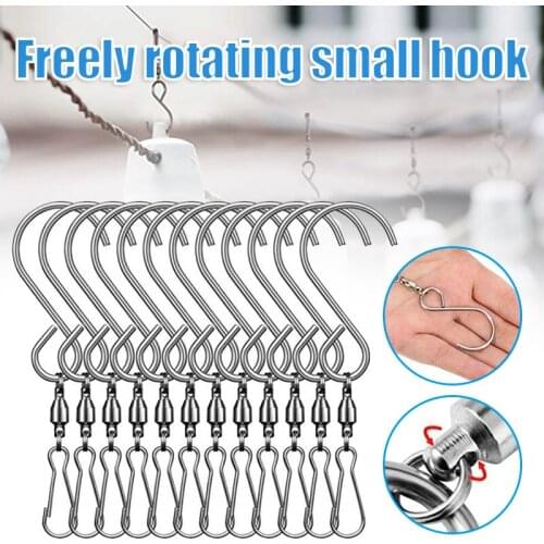 Swivel Clip Hanging Hooks Stainless Steel for Hanging Wind Spinners Wind Chimes Crystal Twisters Party Supply CLH@8
